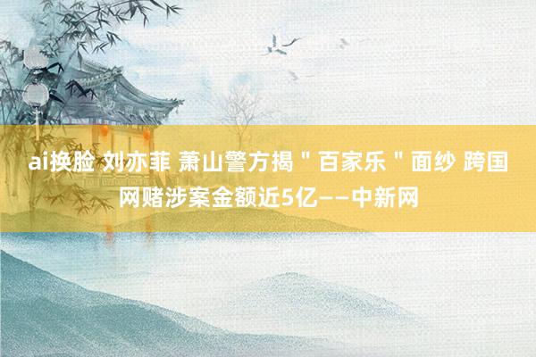 ai换脸 刘亦菲 萧山警方揭＂百家乐＂面纱 跨国网赌涉案金额近5亿——中新网