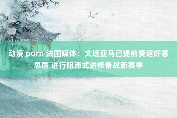 动漫 porn 法国媒体：文班亚马已提前复返好意思国 进行阻滞式进修备战新赛季