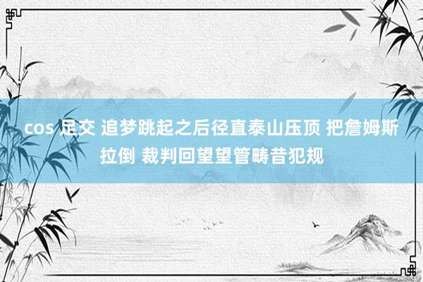 cos 足交 追梦跳起之后径直泰山压顶 把詹姆斯拉倒 裁判回望望管畴昔犯规