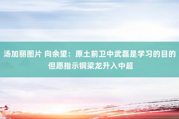 汤加丽图片 向余望：原土前卫中武磊是学习的目的 但愿指示铜梁龙升入中超